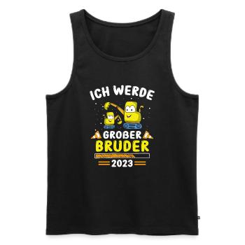 Großer Bruder Bagger 2023 - Männer Premium Bio Tank Top - Schwarz - Vorne - Michal (187cm)