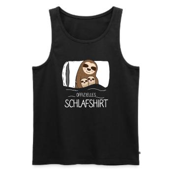 Offizielles Schlafshirt Faultier - Männer Premium Bio Tank Top - Schwarz - Vorne - Michal (187cm)
