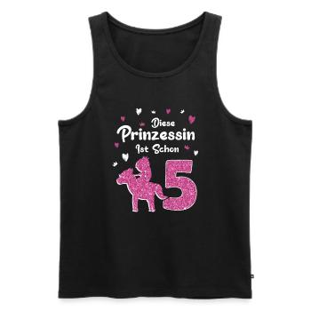 Geburtstag 5 Jahre Pferd Prinzessin - Männer Premium Bio Tank Top - Schwarz - Vorne - Michal (187cm)