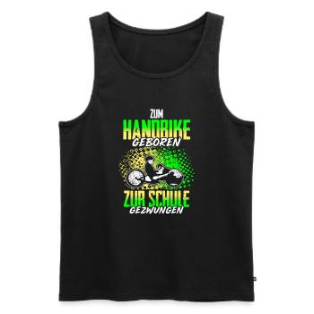 Zum Downhill Geboren Zur Schule Gezwungen - Männer Premium Bio Tank Top - Schwarz - Vorne - Michal (187cm)