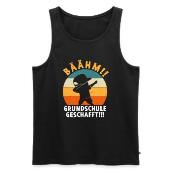 Grundschule geschafft Absolvent Abgänger - Männer Premium Bio Tank Top - Schwarz - Vorne - Michal (187cm)