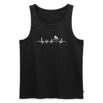 Bookworm Books Read Book Heartbeat Bookworm - Men's Premium Organic Tank Top - black - Front - AI Model Male 178 light (178cm)