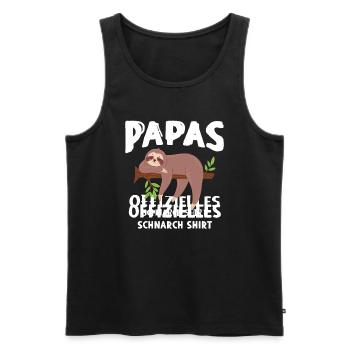 Papas Schlafshirt Faultier - Männer Premium Bio Tank Top - Schwarz - Vorne - Michal (187cm)