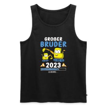 Großer Bruder 2023 - Männer Premium Bio Tank Top - Schwarz - Vorne - Michal (187cm)