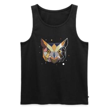 Eule Polygon Kunst Tier Geometrie - Männer Premium Bio Tank Top - Schwarz - Vorne - AI Model Male 178 light (178cm)