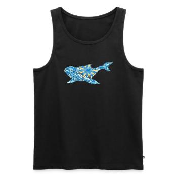 Mandala Whale Geometry Pattern - Men's Premium Organic Tank Top - black - Front - AI Model Male 178 light (178cm)