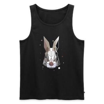 Rabbit Polygon Art Animal Géométrie - Débardeur bio Premium Homme - noir - Devant - Michal (187cm)