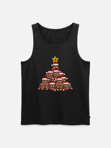 Sloth Christmas Tree - Men's Premium Organic Tank Top - black