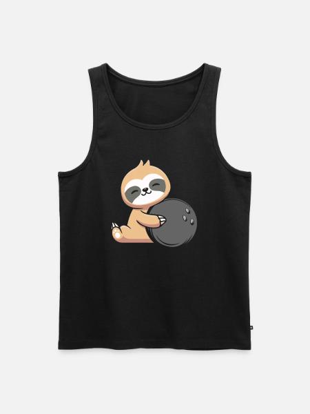 Sloth with bowling ball - Men's Premium Organic Tank Top - black