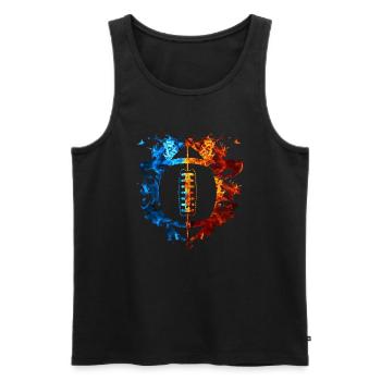 American Football Flames - Men's Premium Organic Tank Top - black - Front - Michal (187cm)