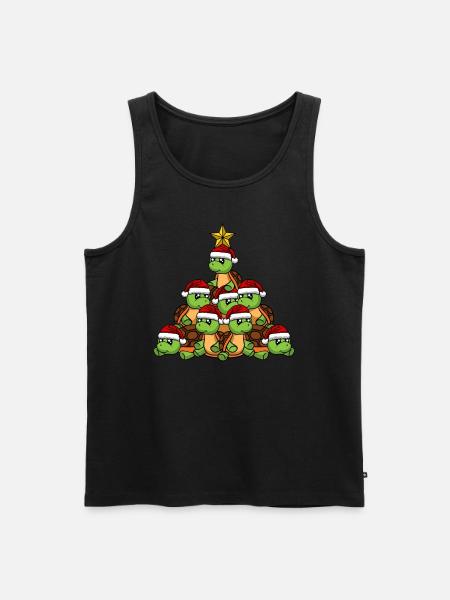 Turtle Christmas Tree - Men's Premium Organic Tank Top - black