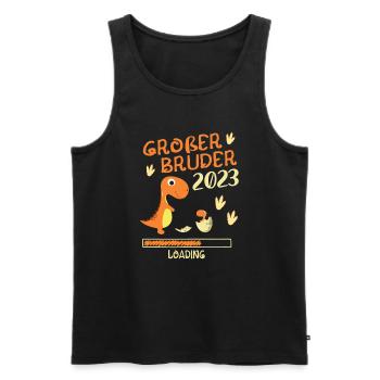 Großer Bruder 2023 Loading - Männer Premium Bio Tank Top - Schwarz - Vorne - Michal (187cm)