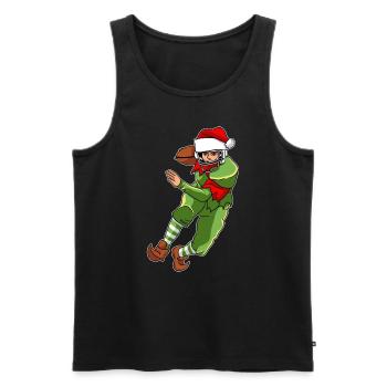 Football Elf Weihnachtsmann - Männer Premium Bio Tank Top - Schwarz - Vorne - Michal (187cm)