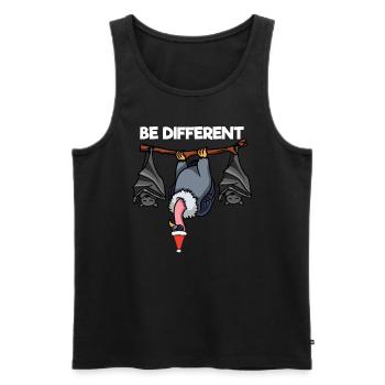 Be Different Vulture Bird Bat - Men's Premium Organic Tank Top - black - Front - AI Model Male 178 light (178cm)