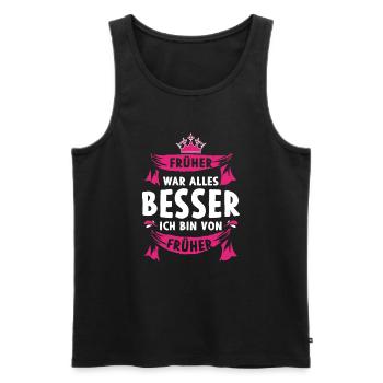 Früher war alles besser Ich bin von früher - Männer Premium Bio Tank Top - Schwarz - Vorne - AI Model Male 178 light (178cm)