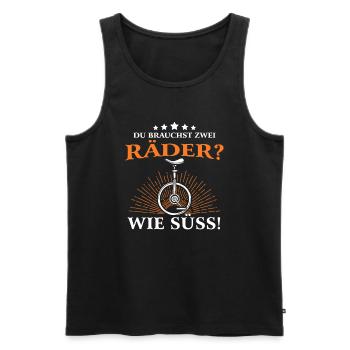 Einrad Du Brauchst Zwei Räder Wie Süß - Männer Premium Bio Tank Top - Schwarz - Vorne - Michal (187cm)