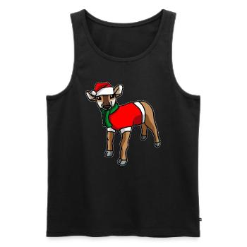 Antilope en costume de Noël - Débardeur bio Premium Homme - noir - Devant - AI Model Male 178 light (178cm)