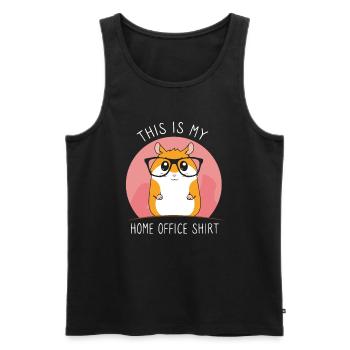 Ceci est ma chemise de bureau à domicile Hamster bureau à domicile - Débardeur bio Premium Homme - noir - Devant - AI Model Male 178 light (178cm)