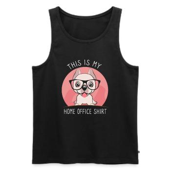 This is my home office dog - Men's Premium Organic Tank Top - black - Front - Michal (187cm)