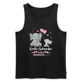 Große Schwester Loading Elefant - Männer Premium Bio Tank Top - Schwarz - Vorne - Michal (187cm)
