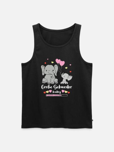 Große Schwester Loading Elefant - Männer Premium Bio Tank Top - Schwarz