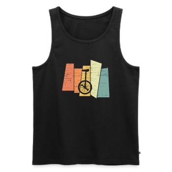 Vintage Unicycle Unicyclist - Men's Premium Organic Tank Top - black - Front - Michal (187cm)