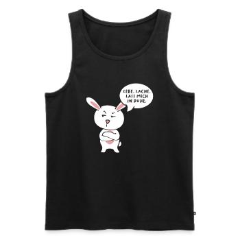 Lebe Lache Lass Mich In Ruhe - Männer Premium Bio Tank Top - Schwarz - Vorne - Michal (187cm)