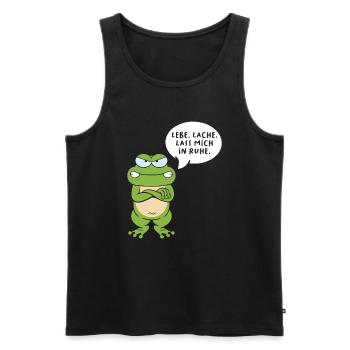 Lebe Lache Lass Mich In Ruhe - Männer Premium Bio Tank Top - Schwarz - Vorne - Michal (187cm)