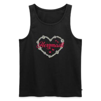 Herzmadl Dirndl Trachten Ersatz Trachtenshirt - Männer Premium Bio Tank Top - Schwarz - Vorne - AI Model Male 178 light (178cm)