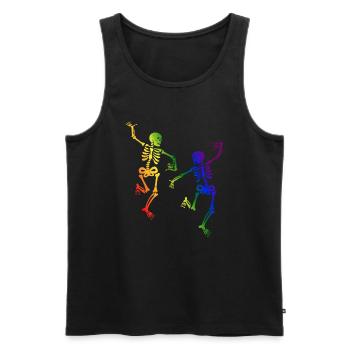 Skeleton Dancing Gay Pride Rainbow - Men's Premium Organic Tank Top - black - Front - Michal (187cm)