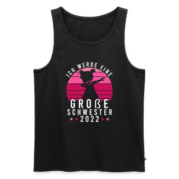 Große Schwester 2022 Einzelkind - Männer Premium Bio Tank Top - Schwarz - Vorne - Michal (187cm)