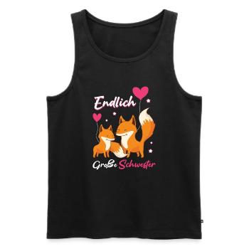 Endlich Große Schwester Fuchs Geschwister - Männer Premium Bio Tank Top - Schwarz - Vorne - Michal (187cm)