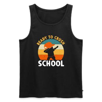 Prêt à écraser l’école Dabbing Schoolchild - Débardeur bio Premium Homme - noir - Devant - Michal (187cm)