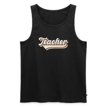 Teacher Lehrer Retro - Männer Premium Bio Tank Top - Schwarz - Vorne - Michal (187cm)