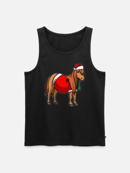 Pony Christmas Hat - Men's Premium Organic Tank Top - black