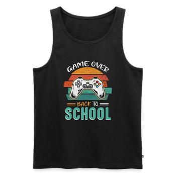 School Child Start Game Over First Day of School - Men's Premium Organic Tank Top - black - Front - AI Model Male 178 light (178cm)