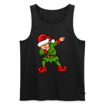Dabbing Elf Christmas Elf - Men's Premium Organic Tank Top - black - Front - Michal (187cm)
