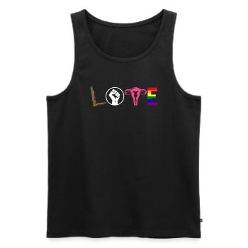 LOVE LGBT Pride Menschenrechte Uterus - Männer Premium Bio Tank Top - Schwarz - Vorne - Michal (187cm)