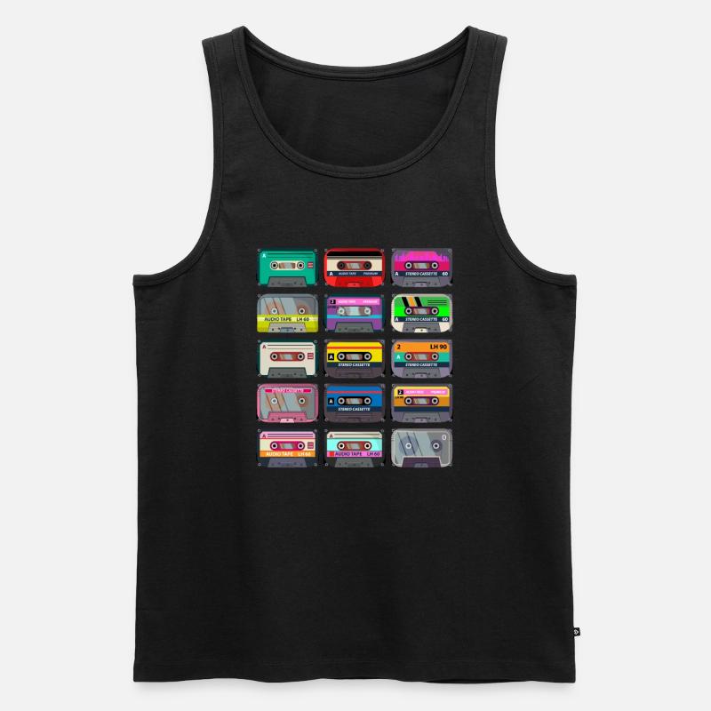 Cassette Mixtape - Männer Premium Bio Tank Top - Schwarz
