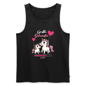Große Schwester Lädt Einhorn - Männer Premium Bio Tank Top - Schwarz - Vorne - Michal (187cm)