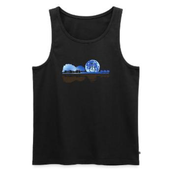 Unicycle Moon Acoustic Guitar Moon Lake Shadow - Men's Premium Organic Tank Top - black - Front - Michal (187cm)
