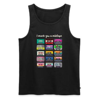 I Made You A Mixtape - Männer Premium Bio Tank Top - Schwarz - Vorne - AI Model Male 178 light (178cm)