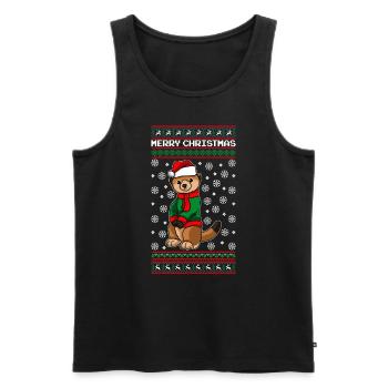 Suricates de Noël - Débardeur bio Premium Homme - noir - Devant - Michal (187cm)