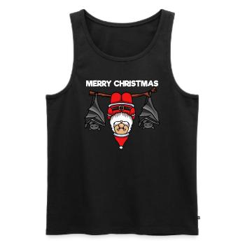 Joyeux Noël Noël avec des chauves-souris - Débardeur bio Premium Homme - noir - Devant - AI Model Male 178 light (178cm)