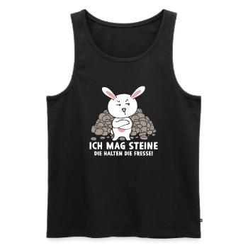 Ich mag Steine - Männer Premium Bio Tank Top - Schwarz - Vorne - AI Model Male 178 light (178cm)