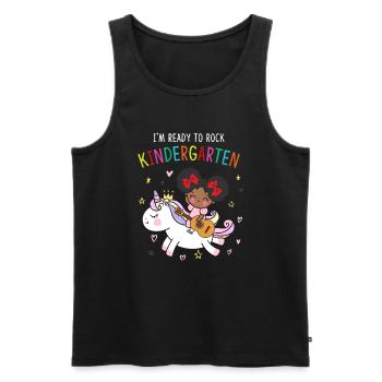 I'm Ready To Rock Kindergarten Unicorn - Men's Premium Organic Tank Top - black - Front - AI Model Male 178 light (178cm)