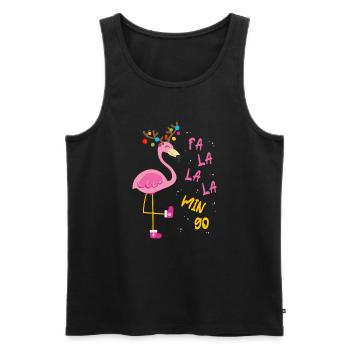 Fa la la la mingo Flamingo - Men's Premium Organic Tank Top - black - Front - AI Model Male 178 light (178cm)
