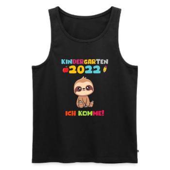 Kindergarten 2022 Ich Komme Faultier - Männer Premium Bio Tank Top - Schwarz - Vorne - Michal (187cm)