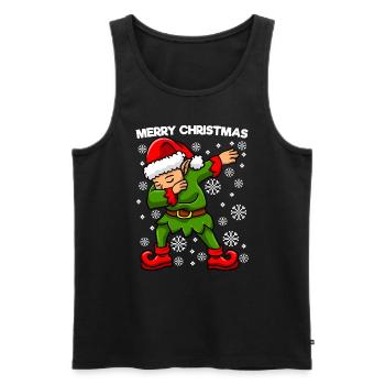 Dabbing Elf Christmas Elf - Men's Premium Organic Tank Top - black - Front - Michal (187cm)