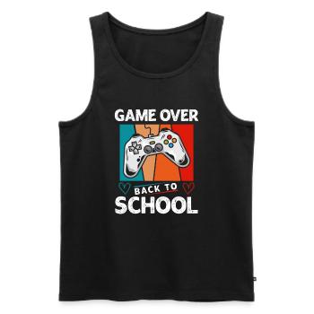 Game Over School - Men's Premium Organic Tank Top - black - Front - AI Model Male 178 light (178cm)
